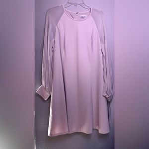 Calvin Klein Tunic Dress - Chiffon Long Sleeve - Blush